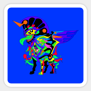 sphinx wild chimera creature cryptid monster ecopop alien world art Sticker